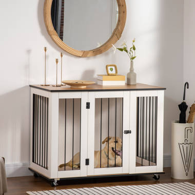 White pet crate end table sale